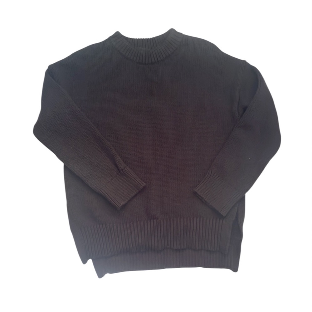 Jenni Kayne Black Ribbed Crewneck Sweater